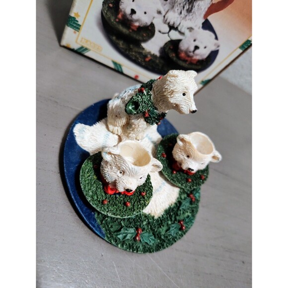 Loomco Vintage Miniature Teddy Bear Christmas Eve Tea Set So Cute Collectible - Picture 2 of 4